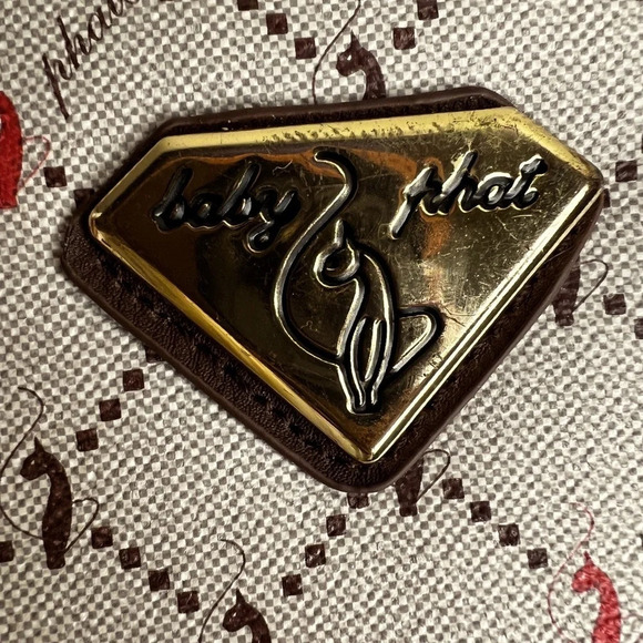 Baby Phat Y2K Tan Monogram Cat Logo Wallet Wristlet Gold Accent NEW - Picture 5 of 5